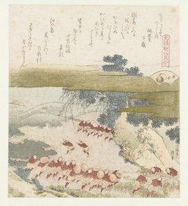 De paarse schelp door Katsushika Hokusai