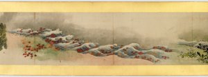 Detail van Handrol met Diverse Beelden, Edo Periode