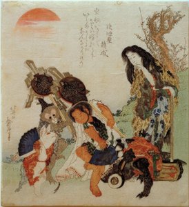 De bergvrouw en Kintarō door Katsushika Hokusai