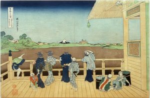 De Hal Sazaidô van de Tempel Gohyaku-Rakanji door Katsushika Hokusai