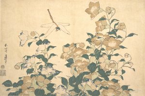Libel en klokbloem, late 1820s door Katsushika Hokusai