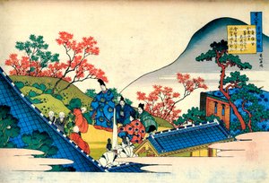 Uit de serie Honderd gedichten van honderd dichters: Fujiwara no Tadahira, ca. 1830 door Katsushika Hokusai
