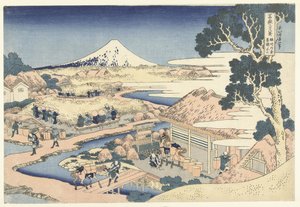 Fuji vanaf de Katakura theeplantage in de provincie Suruga door Katsushika Hokusai
