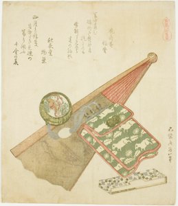 Paarden Iris Patroon (Koma shobu), uit de serie "Een Selectie van Paarden (Uma-zukushi)" door Katsushika Hokusai