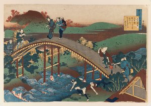 Illustratie uit de serie De Honderd Gedichten door Katsushika Hokusai