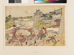 Kanadehon Chushingura Act III door Katsushika Hokusai