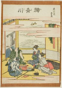Kanagawa, uit de serie "Drieënvijftig Stations van de Tokaido (Tokaido gojusan tsugi)" door Katsushika Hokusai