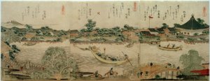 Cultushal van de Komagata-tempel door Katsushika Hokusai