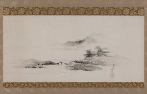 Landschap, Edo-periode, ca. 1801-02 door Katsushika Hokusai