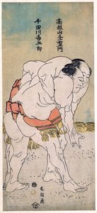 De sumoworstelaars Takaneyama Yoichiemon en Sendagawa Kichigoro door Katsushika Hokusai