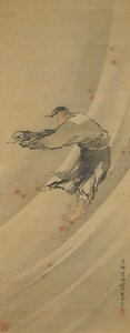 Liezi in de wind door Katsushika Hokusai
