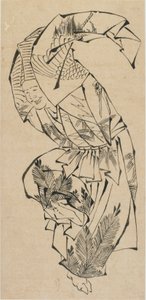 Mannelijke danser, Manzai, laat 18e-begin 19e eeuw door Katsushika Hokusai