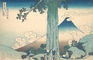 Mishima-pas in de provincie Kai, uit de serie Zesendertig gezichten, ca. 1830-32 door Katsushika Hokusai