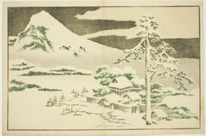 Mount Fuji in de winter, uit Het prentenboek van realistische schilderijen van Hokusai (Hokusai shashin gafu) door Katsushika Hokusai