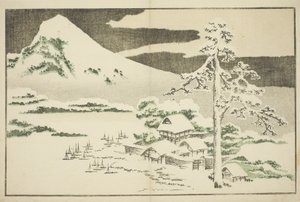 Mount Fuji in de Winter, uit Het Prentenboek van Realistische Schilderijen van Hokusai door Katsushika Hokusai