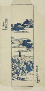 Nihonbashi-brug, omslag voor de serie "Honderd uitzichten van de oostelijke hoofdstad (Toto hyakkei)" door Katsushika Hokusai