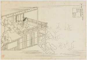 Nr. 91 uit de serie Honderd Gedichten Verklaard door de Verpleegster, Edo-periode, ca. 1835-1836 door Katsushika Hokusai