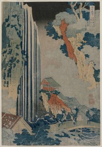 Ono-waterval op de Kiso-weg uit de serie een Rondreis langs Watervallen in de Provincies, begin 1830s door Katsushika Hokusai