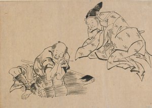 Boer en edelman, laat 18e-begin 19e eeuw door Katsushika Hokusai