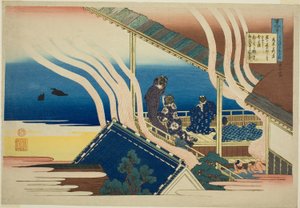 Gedicht van Fujiwara no Yoshitaka, uit de serie "Honderd gedichten uitgelegd door de verpleegster (Hyakunin isshu uba ga etoki)"