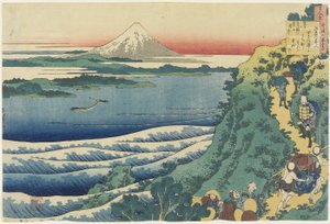 Gedicht van Yamabe no Akahito, uit Honderd Gedichten Verklaard door de Verpleegster, ca. 1839 (kleur houtsnede)