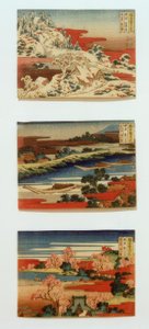 Sneeuw, Maan en Bloemen in Mooie Landschappen door Katsushika Hokusai