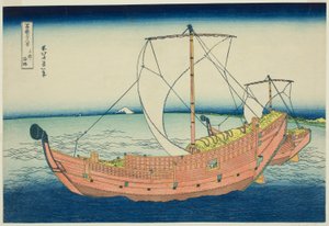 Zeeweg bij de provincie Kazusa, uit de serie "Zesendertig gezichten op de berg Fuji" door Katsushika Hokusai