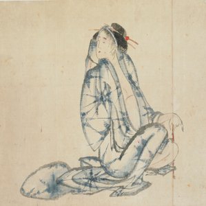 Zittende courtisane, laat 18e-begin 19e eeuw door Katsushika Hokusai