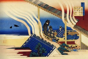 Serie van honderd gedichten van honderd dichters: Fujiwara no Yoshitaka door Katsushika Hokusai