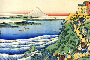 Serie van honderd gedichten door honderd dichters: Yamabe no Akahito door Katsushika Hokusai