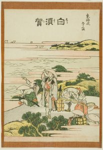 Shirasuka, uit de serie "Drieënvijftig stations van de Tokaido (Tokaido gojusan tsugi)" door Katsushika Hokusai
