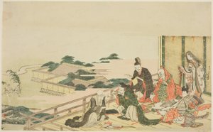 Zes onsterfelijke dichters bereiden zich voor op het Tanabata-festival door Katsushika Hokusai