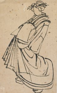 Schets van een courtisane, eind 18e-begin 19e eeuw door Katsushika Hokusai
