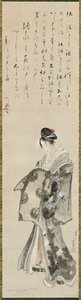 Staande courtisane door Katsushika Hokusai
