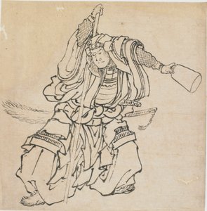 Staande krijger in volle wapenrusting door Katsushika Hokusai
