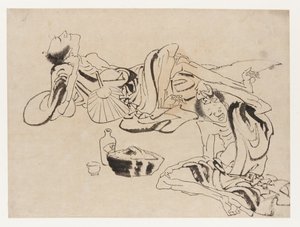Zomersake Drinkers door Katsushika Hokusai