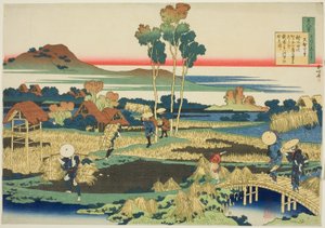Tenji Tenno (De Keizer Tenji), eerste dichter in de serie Honderd Gedichten door Honderd Dichters Uitgelegd door de Verpleegster door Katsushika Hokusai