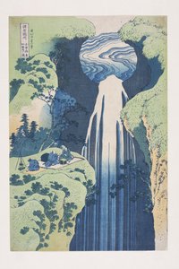 De Amida Watervallen in de Verre Uithoeken van de Kisokaidō Weg door Katsushika Hokusai