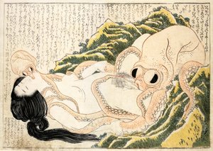 De droom van de vissersvrouw door Katsushika Hokusai