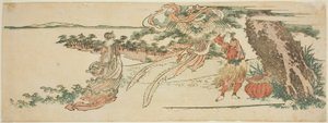 De verentooi (Hagoromo) door Katsushika Hokusai