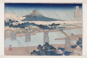 De Kintai-brug in de provincie Suō door Katsushika Hokusai