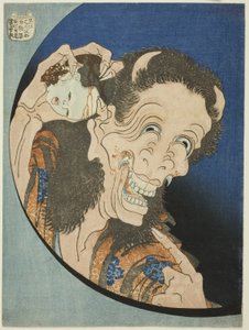 De lachende demoness (Warai Hannya), uit de serie "Honderd spookverhalen (Hyaku monogatari)"