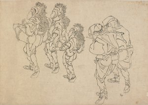 De leeuwendans, late 18e-vroege 19e eeuw door Katsushika Hokusai