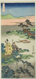 De minister Toru (Toru no Otodo), uit de serie "Spiegels van Japanse en Chinese gedichten (Shiika shashinkyo)"