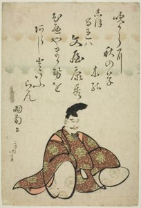 De dichter Bunya no Yasuhide, uit de serie Zes Onsterfelijke Dichters (Rokkasen) door Katsushika Hokusai