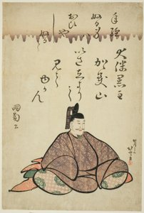 De Dichter Otomo no Kuronushi, uit de serie Zes Onsterfelijke Dichters (Rokkasen) door Katsushika Hokusai