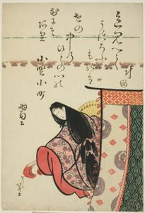 De dichteres Ono no Komachi, uit de serie Zes Onsterfelijke Dichters (Rokkasen) door Katsushika Hokusai