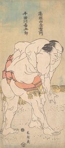 De Sumo Worstelaars Takaneyama Yoichiemon en Sendagawa Kichigoro door Katsushika Hokusai
