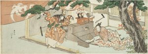 De zwaardsmid Munechika en de god van Inari door Katsushika Hokusai