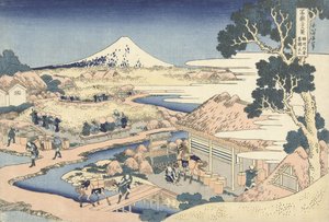De theeplantage van Katakura in de provincie Suruga door Katsushika Hokusai